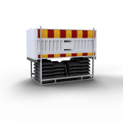 SET | with 20 panel fences | and 21 base plates | on multi-pallet | without lamp adapter | with red/yellow foil, type RA1/A | type of barrier ULTRA white